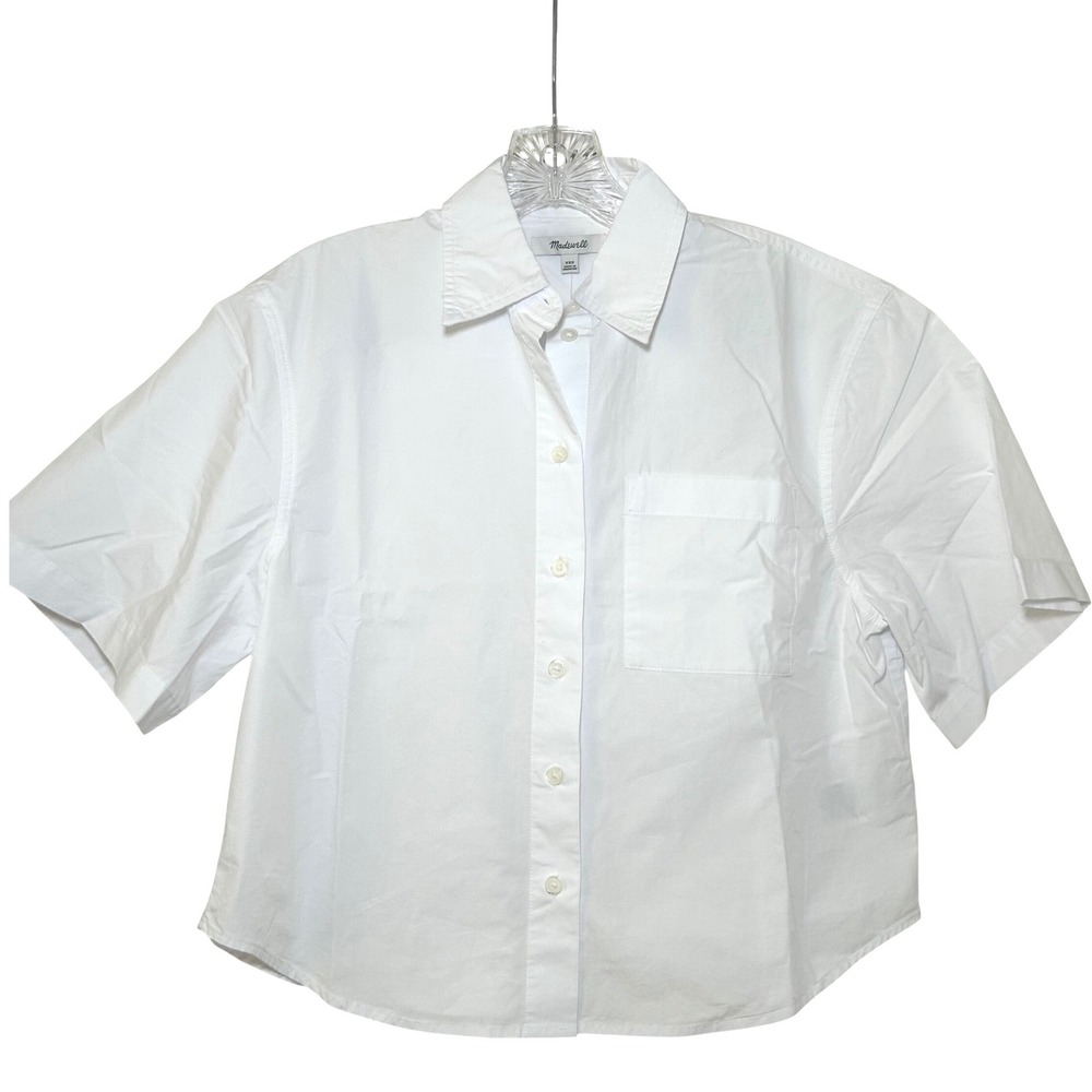 Madewell White Short-Sleeve Button-Down Shirt